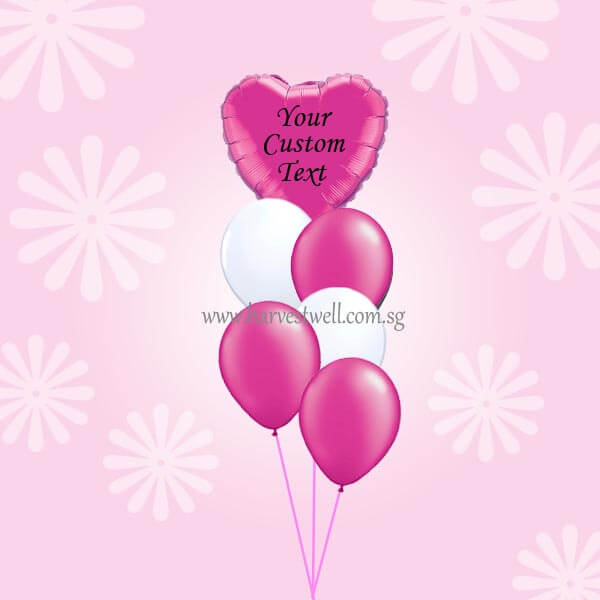 Customize Rose Foil Balloon On Top Balloon Bouquet